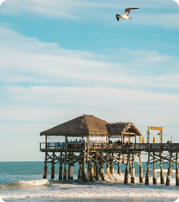 Nightlife lights in downtown Cocoa Beach