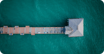 Pier stretching over the Atlantic Ocean