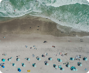 Couple walking along the shoreline