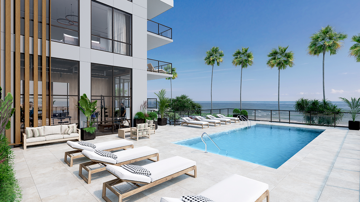 KAIA Residences — pool deck and ocean views